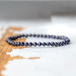 Blue moonstone bracelet 4mm faceted