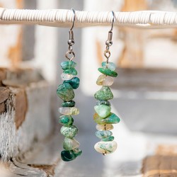 MOSS AGATE earring, moss agate crystal
