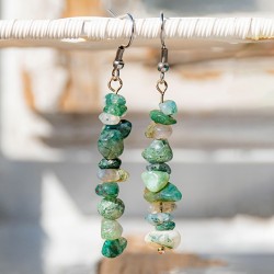 MOSS AGATE earring, moss agate crystal