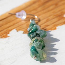 MOSS AGATE earring, moss agate crystal