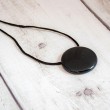 OBSIDIAN mirror necklace pendant