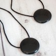 OBSIDIAN mirror necklace pendant