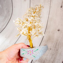 CLEAR QUARTZ tree with crystals