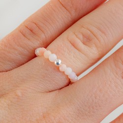 PINK ANDEAN OPAL ring 3mm falset, crystals, stones, crystal jewlery