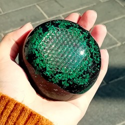 MALAHITE orgonite flower of life malahite crystal