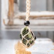 Macrame necklace for crystals