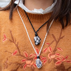 makrame ogrlica, makrame ogrlica za vstaviti kristal ogrlica kamor vstaviš kristal,