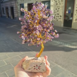 ametist kristal, ametist kamen, vijolični kristali, drevo s kristali