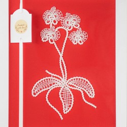 orhideja čipka, čipka orhideje, slika s čipko, čipka v okvirju