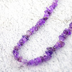 AMETHYST chips necklace, amethyst crystal, amethyst gemstone