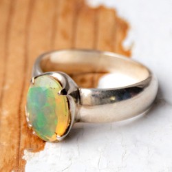 Silver ring with OPAL crystal, opal crystal, opal gemstone