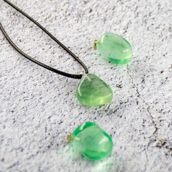 FLUORIT zeleni ogrlica,  kristal za ljubezen, fluorit nakit, fluorit kristal