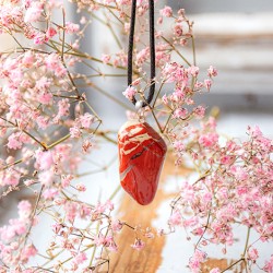 RED JASPER necklace pendant, RED JASPER crystal, red jasper gemstone