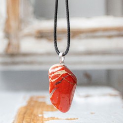 RED JASPER necklace pendant, RED JASPER crystal, red jasper gemstone