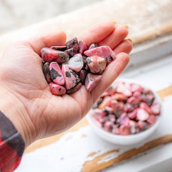 rhodonite crystal, rhodonite stone, pink crystals, pink stones