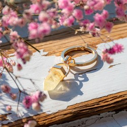 lemon quartz, lemonin, keyring, crystal keyring, keyring with crystal
