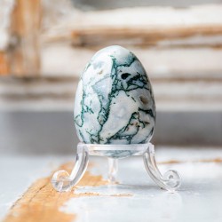 tree agate, tree agate crystal, crystal carvings, crystal egg, tree agate egg