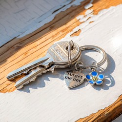 spomin, forgrt me not, darilo za prijateljico, obesek za ključe