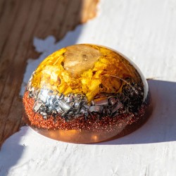 citrin, orgonit, orgonit s šungitom, žepni orgonit, CITRIN ŠUNGIT orgonit