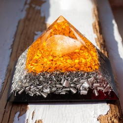 Citrin orgonit, orgonit, ročno delo, orgonit s citrinom, orgonit z šungitom, orgonit piramida