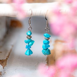 blue howlite earrings, blue howlite, crystal earrings, earrings from natural stone