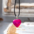 PINK AGATE heart necklace, pink agate, crystals