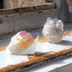ANGEL AURA cluster, angel aura crystal, rock crystal, clear quartz