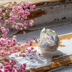 ANGEL AURA cluster, angel aura crystal, rock crystal, clear quartz