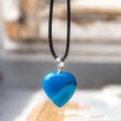 Blue agate jewellery, agate jewellery, blue agate heart