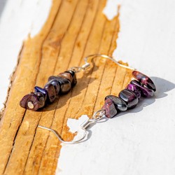 SHUGILITE CRYSTALS earings, SHUGILITE CRYSTALS, SHUGILITE