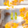 PERIDOT chips earings, peridote crystal, perdote gemstone,