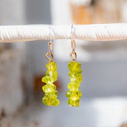 PERIDOT chips earings, peridote crystal, perdote gemstone,
