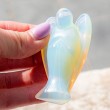 opalite, opalite angel, crystal carving, opalite angel statue, angel statue, crystal statue