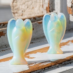 opalite, opalite angel, crystal carving, opalite angel statue, angel statue, crystal statue