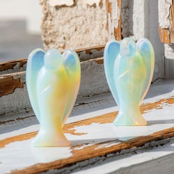 opalite, opalite angel, crystal carving, opalite angel statue, angel statue, crystal statue