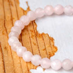 ROSE QUARTZ bracelet 6mm faceted, rose quartz crystal,  rose quartz gemstone