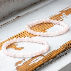 ROSE QUARTZ bracelet 6mm faceted, rose quartz crystal,  rose quartz gemstone