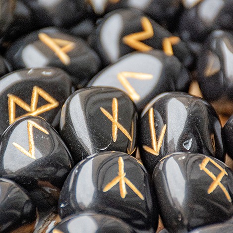 BLACK AGATHE rune stones (set)