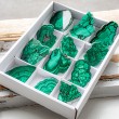 MALACHITE polished tile, malachite crystals, malachite stone