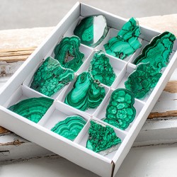 MALACHITE polished tile, malachite crystals, malachite stone