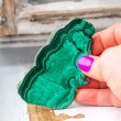 MALACHITE polished tile, malachite crystals, malachite stone