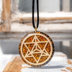 tiger's eye, black tourmaline, orgonite, orgonite necklace, orgonite jewelry, strength crystal