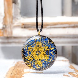 lapis lazuli, black tourmaline, orgonite necklace, orgonite jewelry, energy jewelry, communication crystal