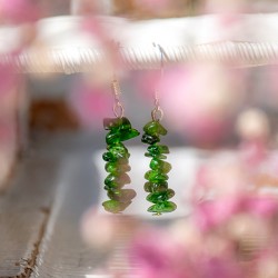 Diopsid, earings, diopsid earings, crystal earings, crystal jewellery, diopsid jewelley