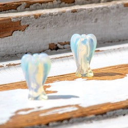 opalite, opalite angel, crystal carving, opalite angel statue, angel statue, crystal statue