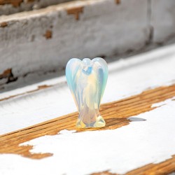 opalite, opalite angel, crystal carving, opalite angel statue, angel statue, crystal statue
