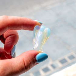 opalite, opalite angel, crystal carving, opalite angel statue, angel statue, crystal statue