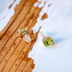 peridot, peridot crystal, peridot earrings, crystal earrings