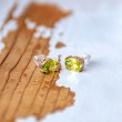 peridot, peridot crystal, peridot earrings, crystal earrings