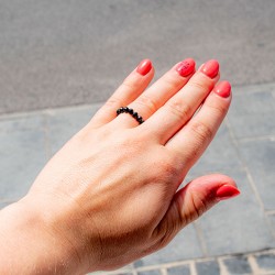 BLACK TOURMALINE ring falset black turmalin crystal